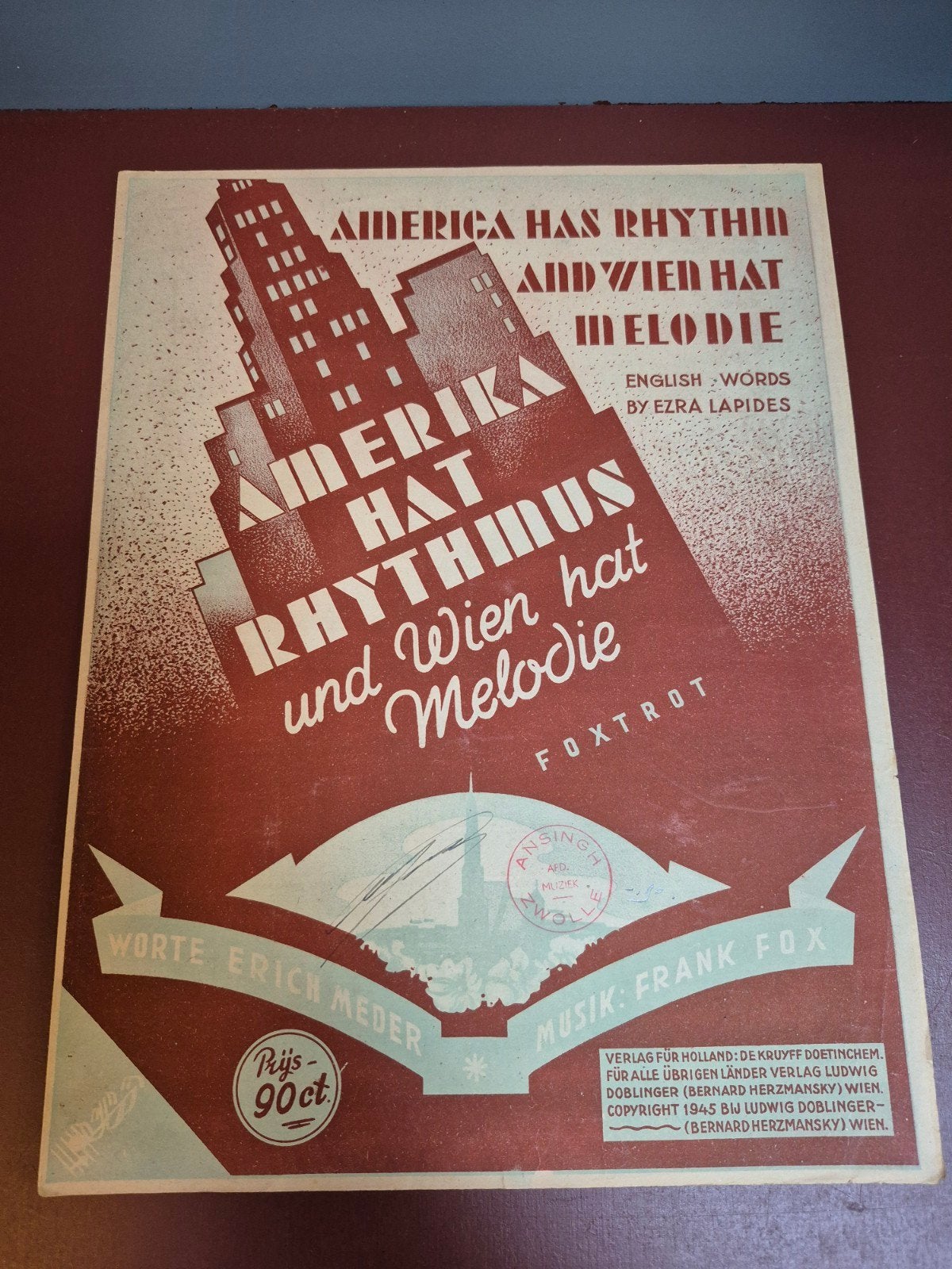 Amerika hat Rhythmus - Vintage bladmuziek Foxtrot, Ophalen of Verzenden, Gebruikt, Artiest of Componist