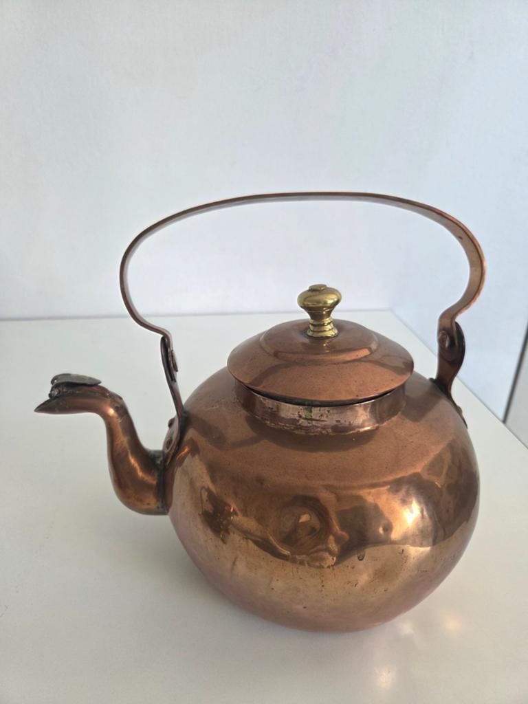 Antiek koperen appelketel, Ophalen