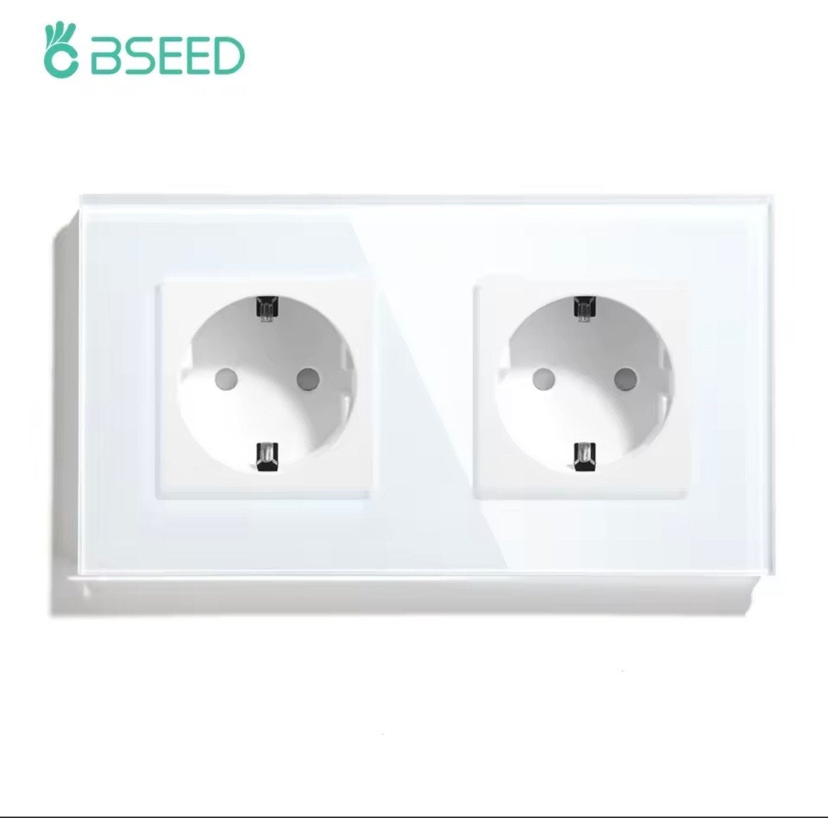 2x BSEED Glazen Stopcontacten - Wit (Nieuw in doos), Ophalen of Verzenden, Nieuw, Overige merken, Stopcontact