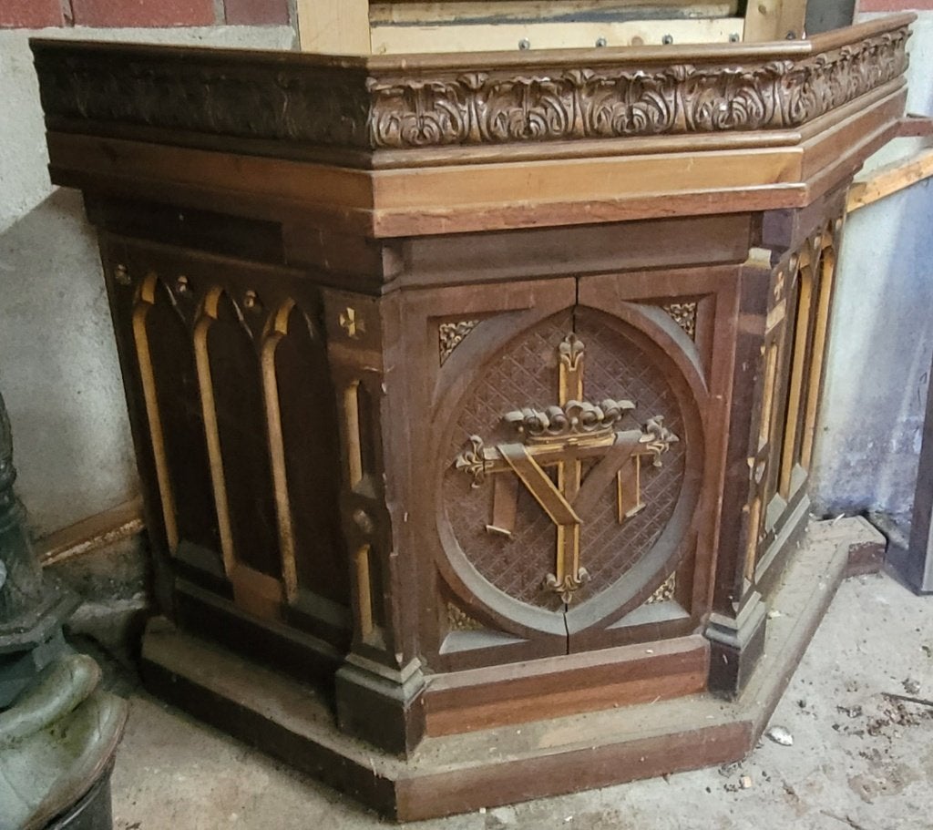 Preekstoel uit kerk     €400,00, Antiek en Kunst, Ophalen of Verzenden