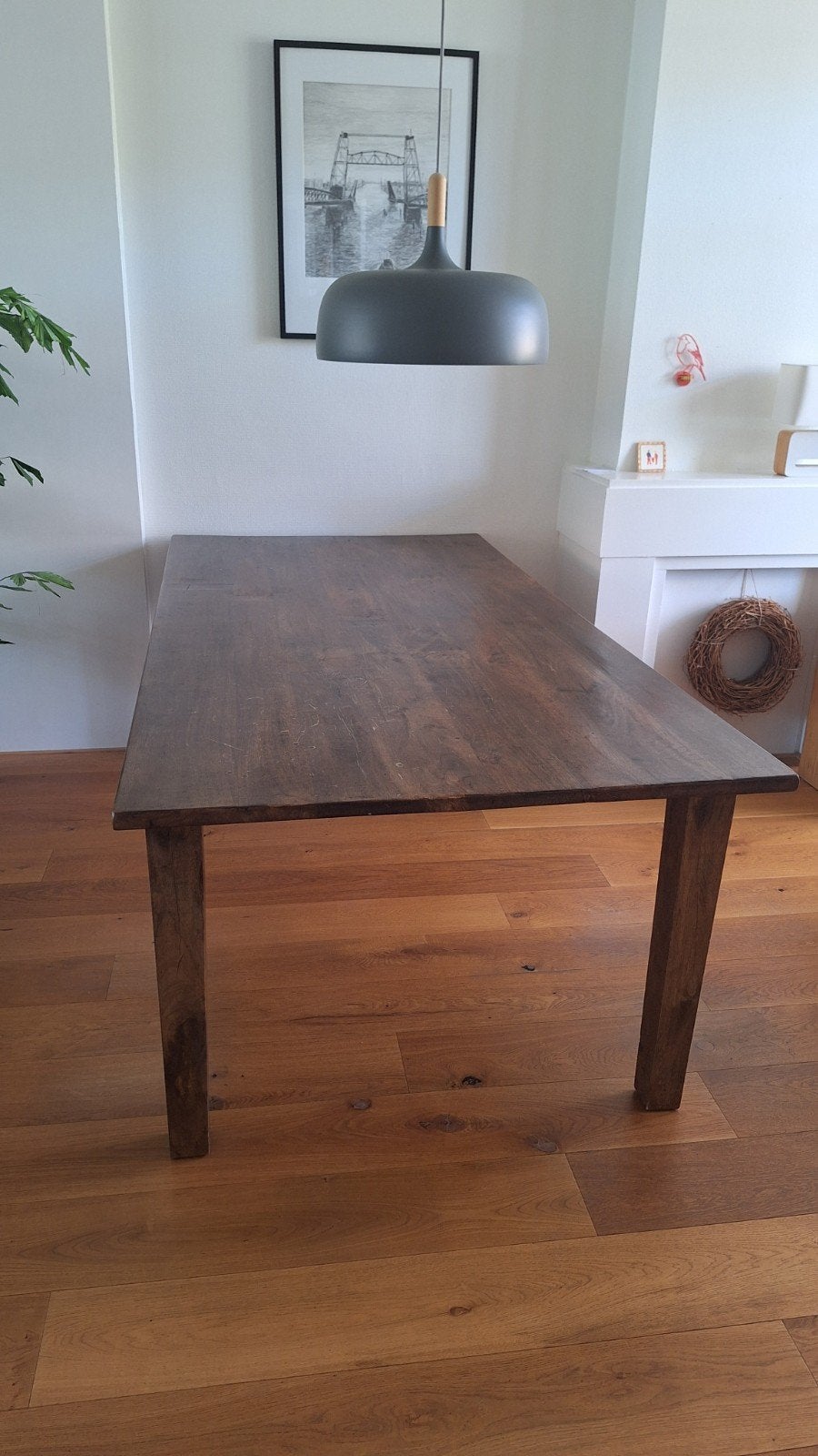 Mooie eettafel van teakhout/ massief houten 8 persoons tafel, Huis en Inrichting, Ophalen, Gebruikt, 100 tot 150 cm, Teakhout