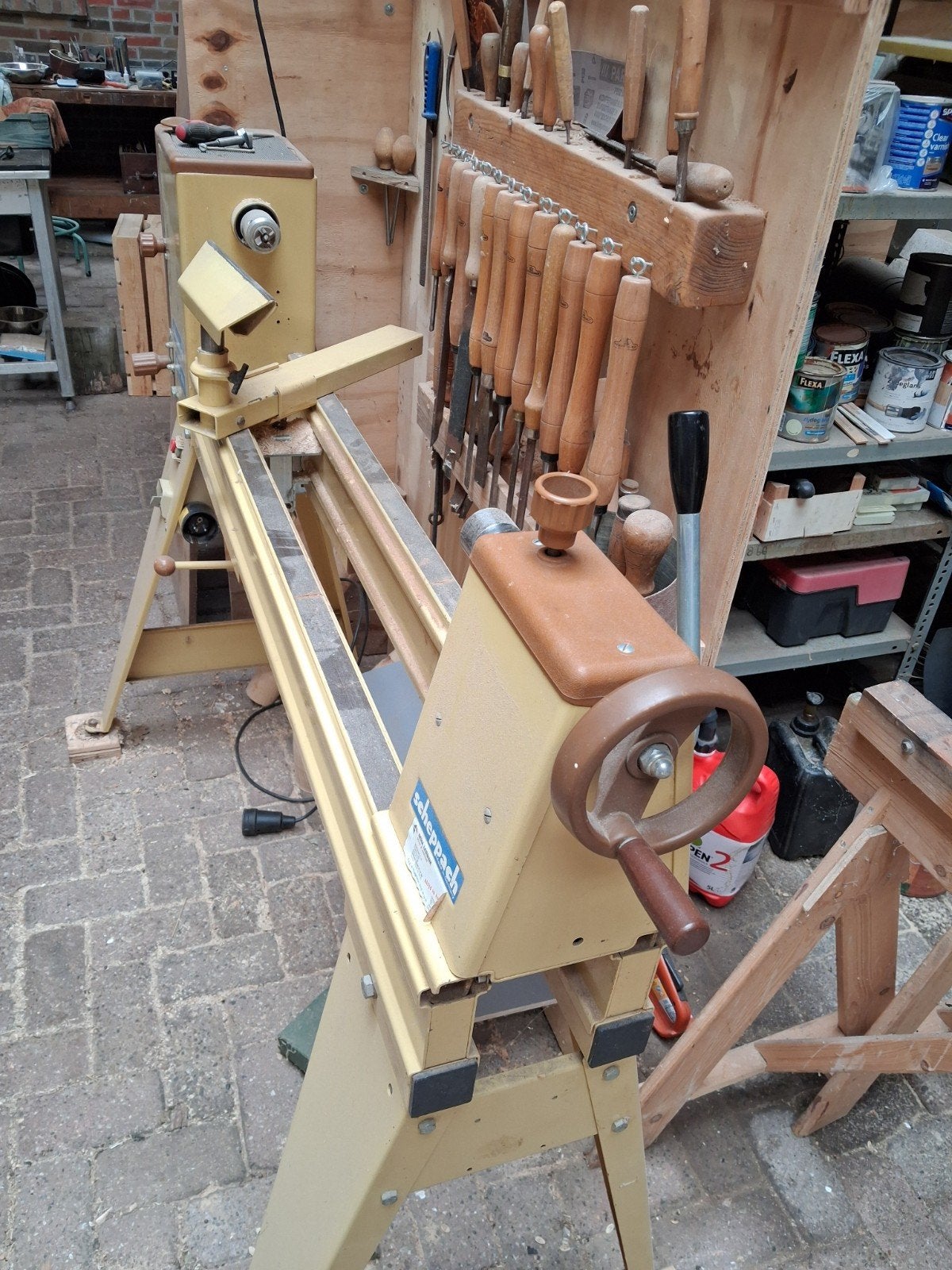 Zeer goed werkende hout draaibank met veel beitels, Ophalen, Gebruikt, Houtdraaibank, 500 tot 1000 mm