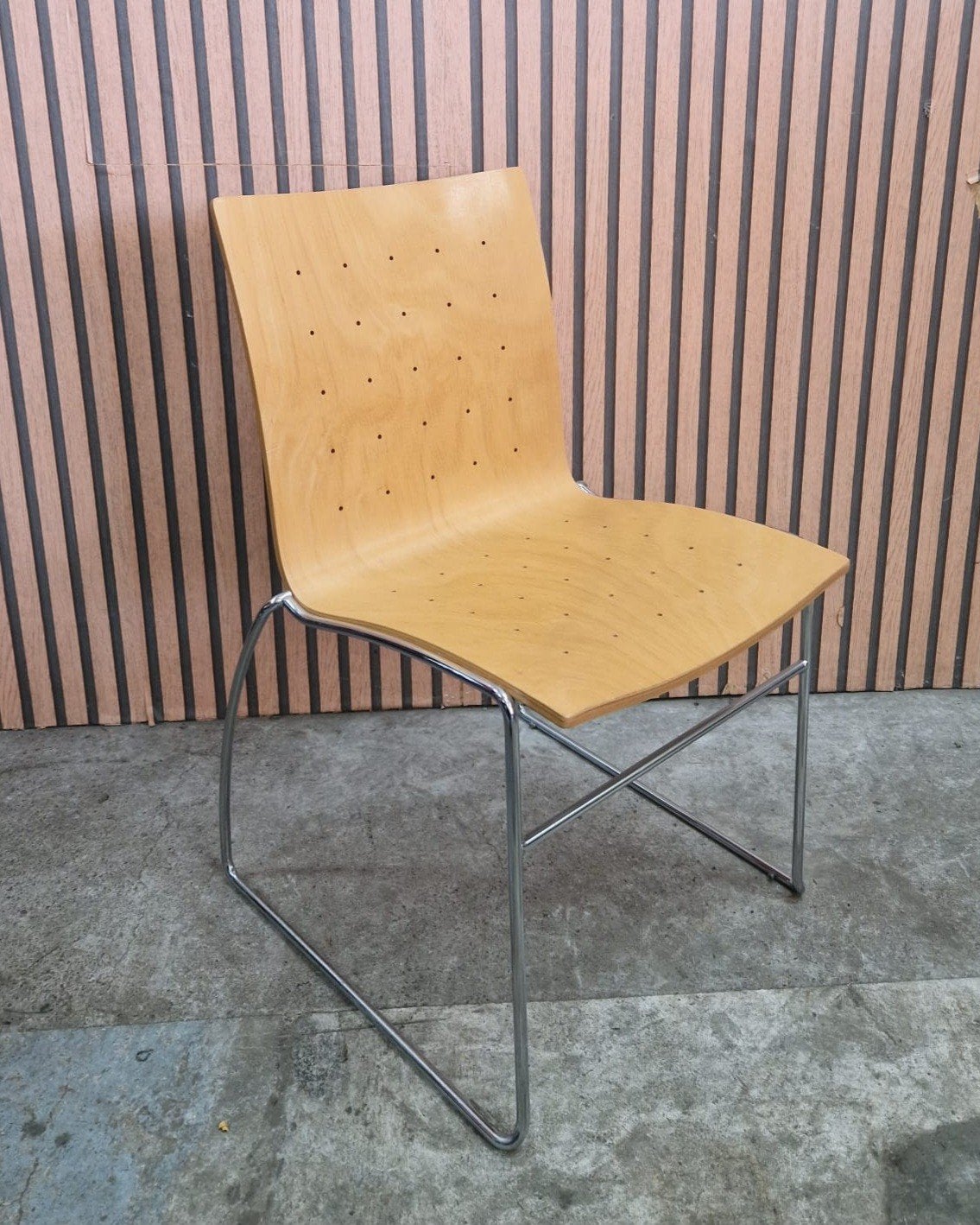 10 x Kembo design stoelen hout vergaderstoelen kantoor, Huis en Inrichting, Stoelen, Zo goed als nieuw, Vijf, Zes of meer stoelen