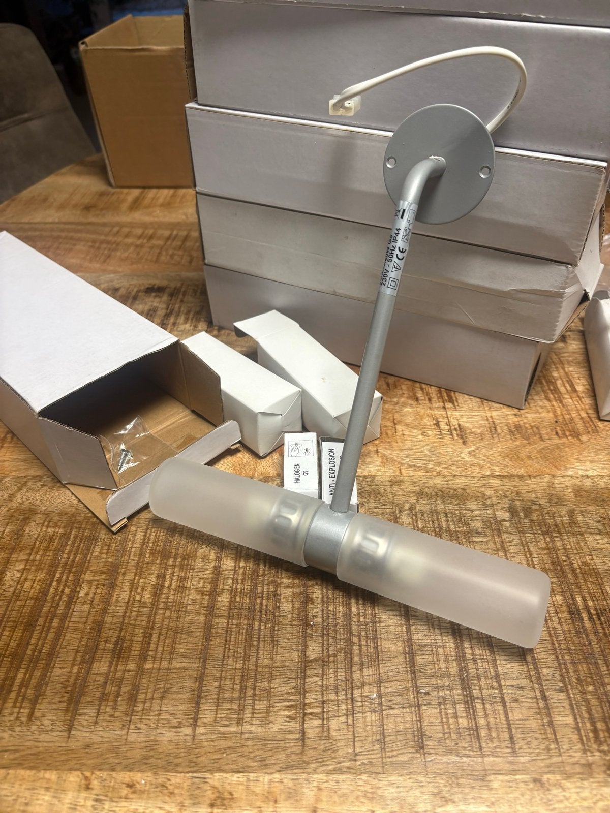 Nieuwe Badkamer spiegellamp G9 – IP44 – zilver, Ophalen of Verzenden, Nieuw, Zilver, Overige typen