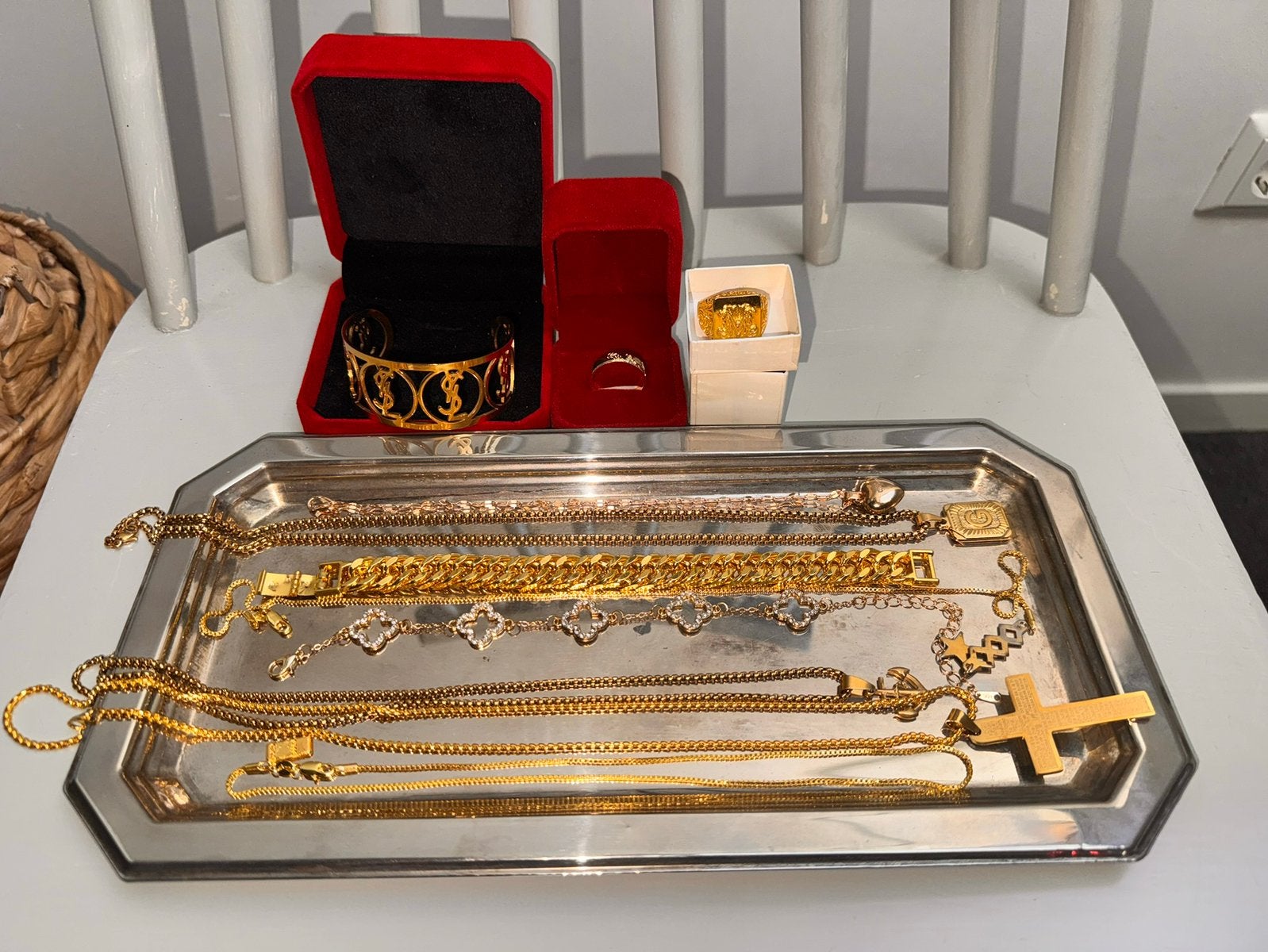 Prachtihe verzameling gouden sieraden. Veel gemerkt, Antiek en Kunst, Verzenden, Goud