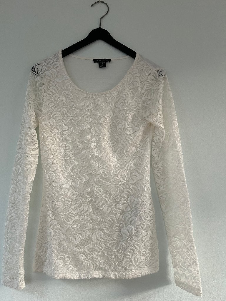 Dames blouse lange mouw Amisu, Kleding | Dames, Wit, Ophalen of Verzenden, Maat 36 (S), Gedragen