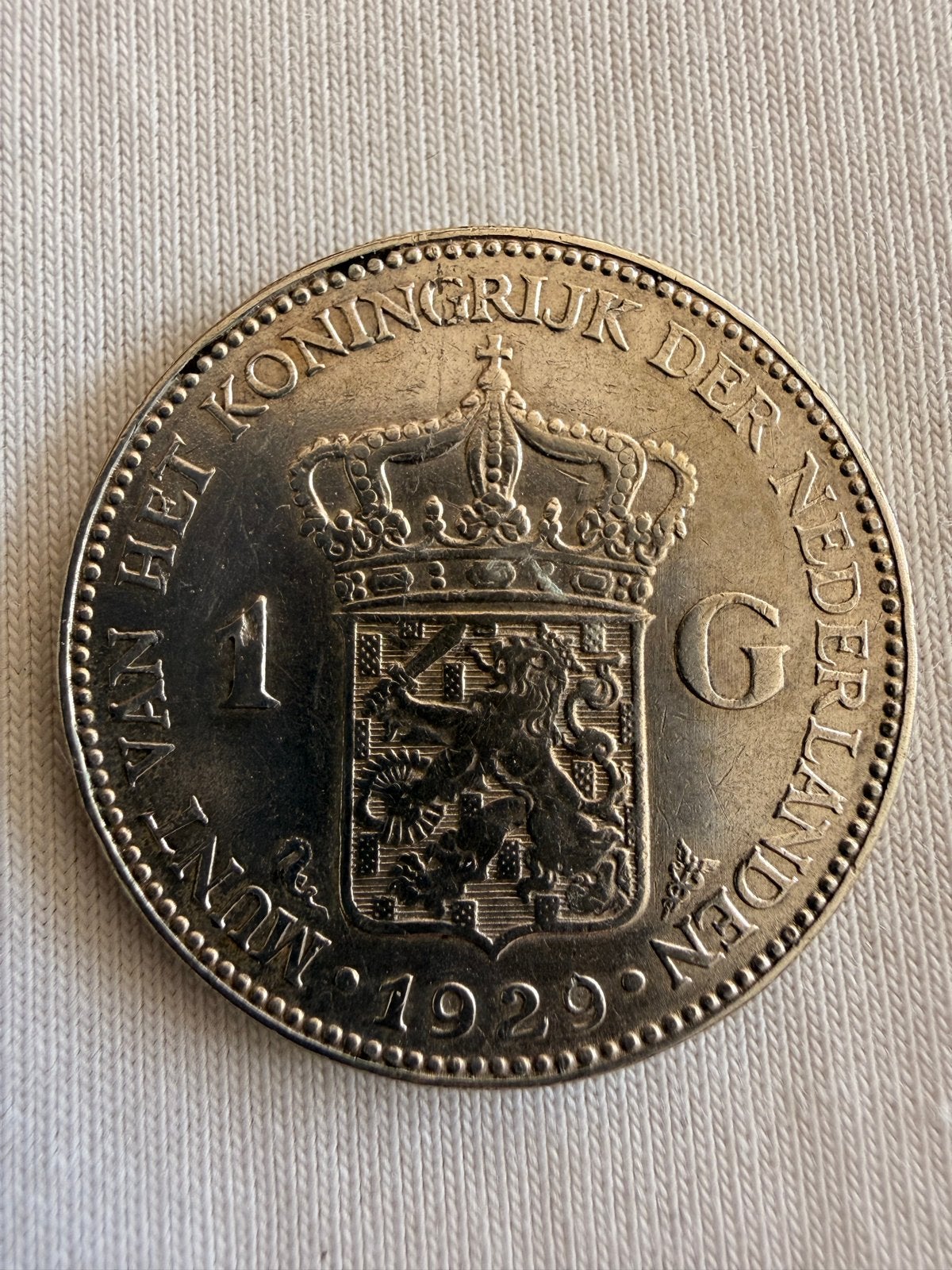 Zilveren 1 Gulden Koningin Wilhelmina 1929, Ophalen, 1 gulden, Zilver, Koningin Wilhelmina