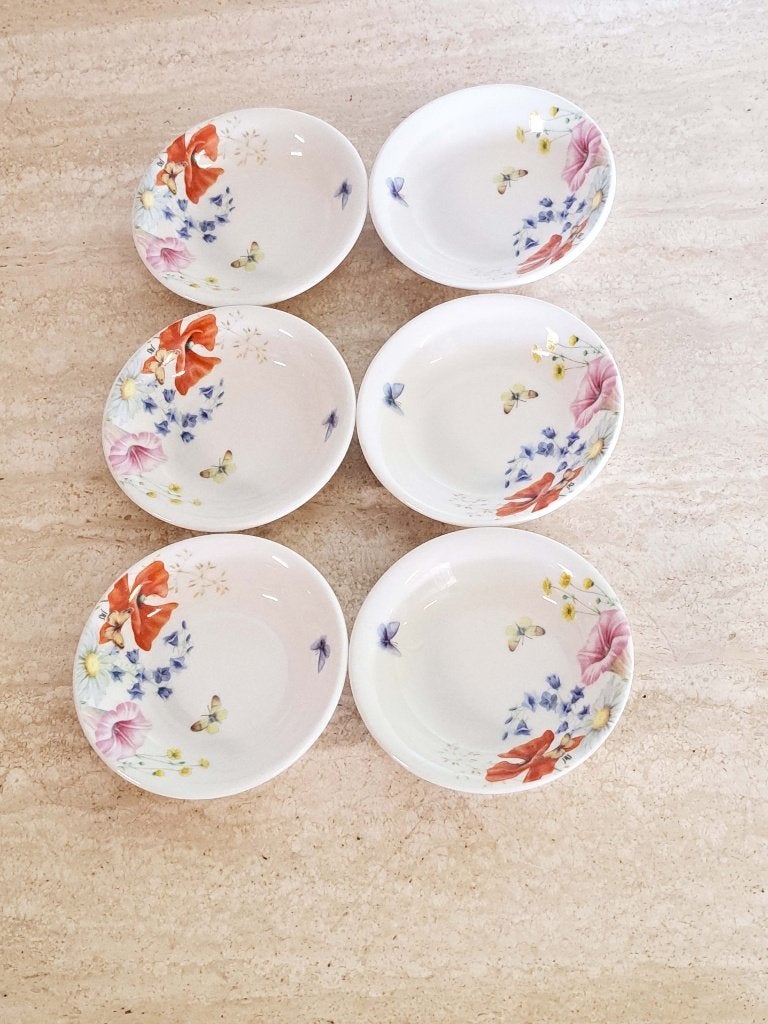 6 x JBS wilde flowers janneke brinkman petit four schaaltjes, Ophalen of Verzenden