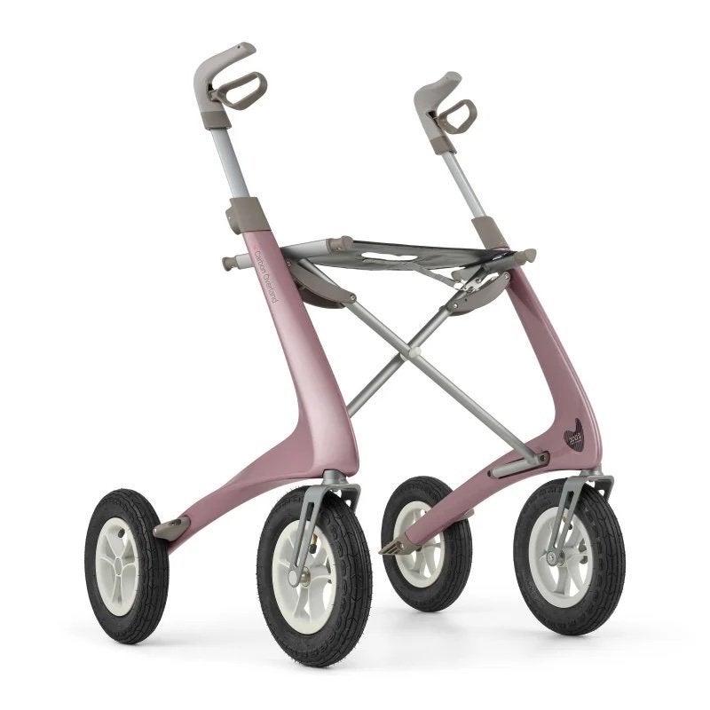 bieden vanaf 300 Rollator Acre Overland roze met luchtbanden, Ophalen, Opvouwbaar, Zo goed als nieuw