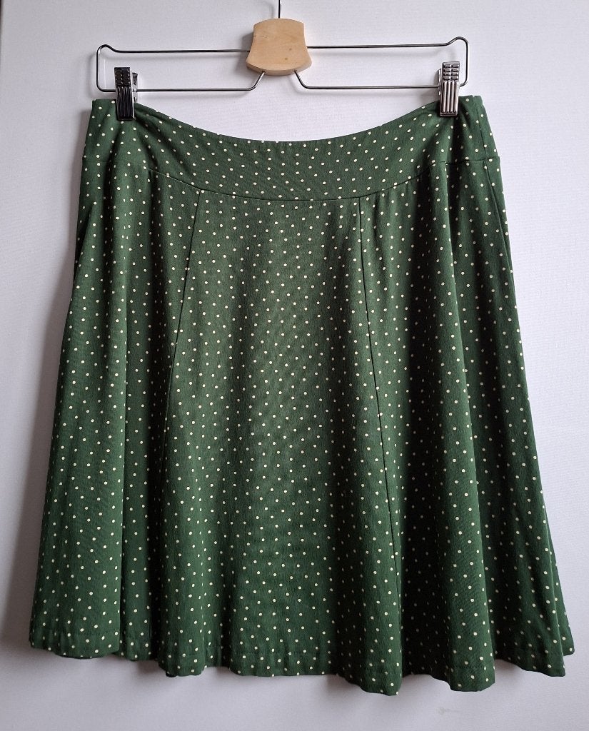 Borderskirt King Louie donker groen met witte stippen  M, Ophalen of Verzenden, Knielengte, King Louie, Gedragen