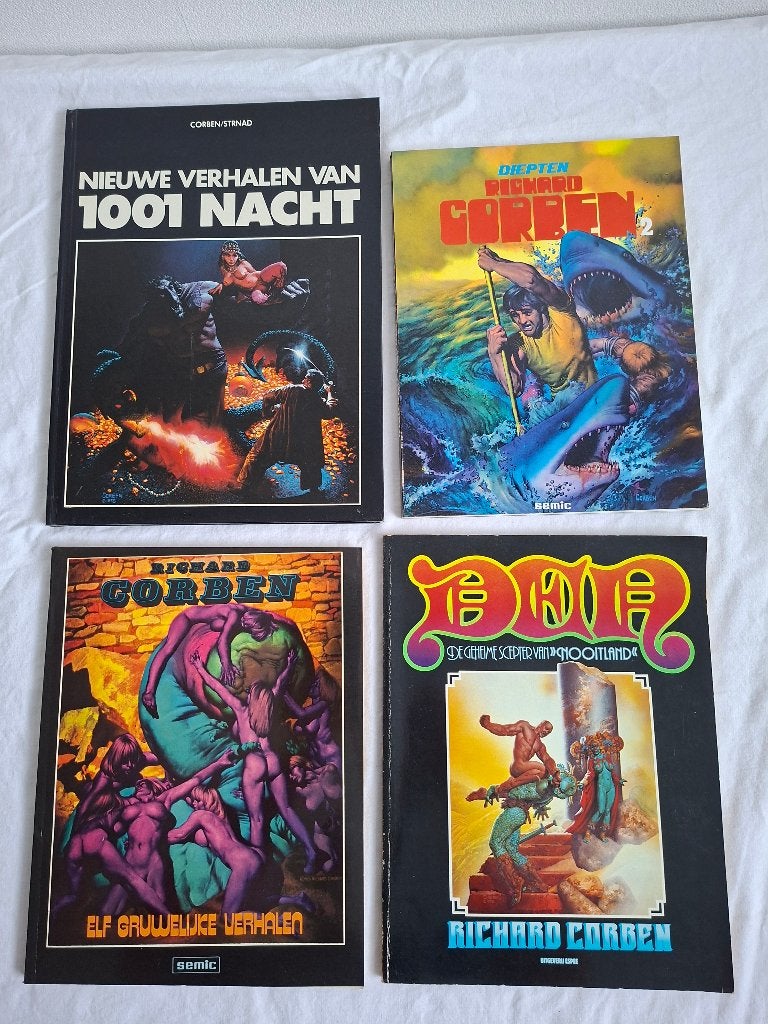 Stripboeken, 4 Fantasy strips van Richard Corben, Boeken, Meerdere stripboeken, Ophalen of Verzenden, Gelezen