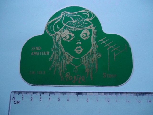 sticker oud STEIN piraat Radio ROSITA limburg piraten ether, Verzenden, Zo goed als nieuw, Bedrijf of Vereniging