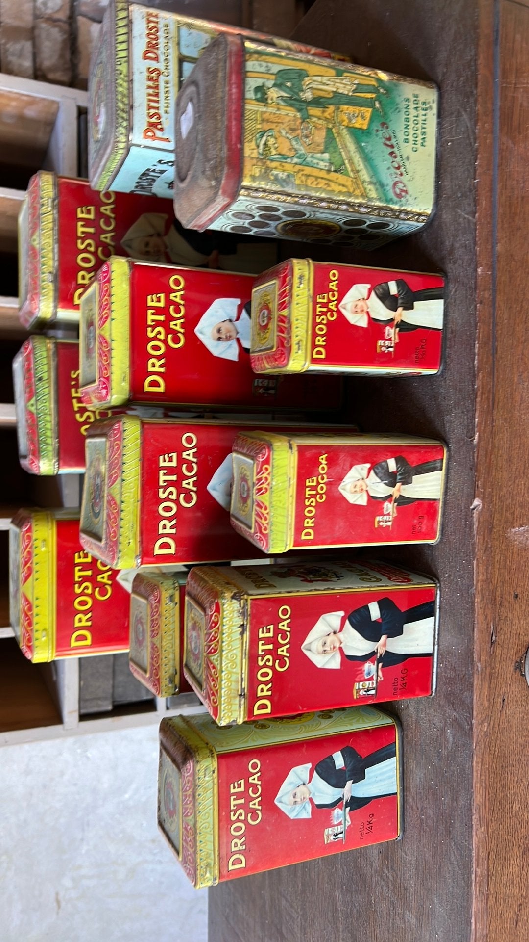 Verzameling 12 vintage Droste Cacao blikken, Ophalen of Verzenden
