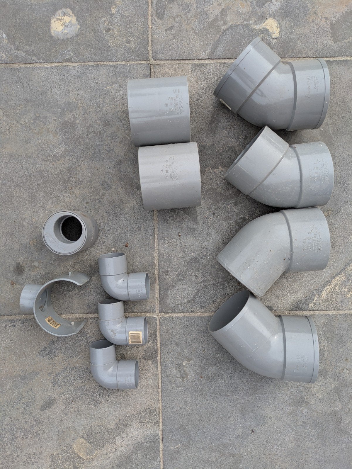 Rioolbuis koppelstukken 110 mm en 50 mm, Ophalen, Bochten, Pvc, Nieuw