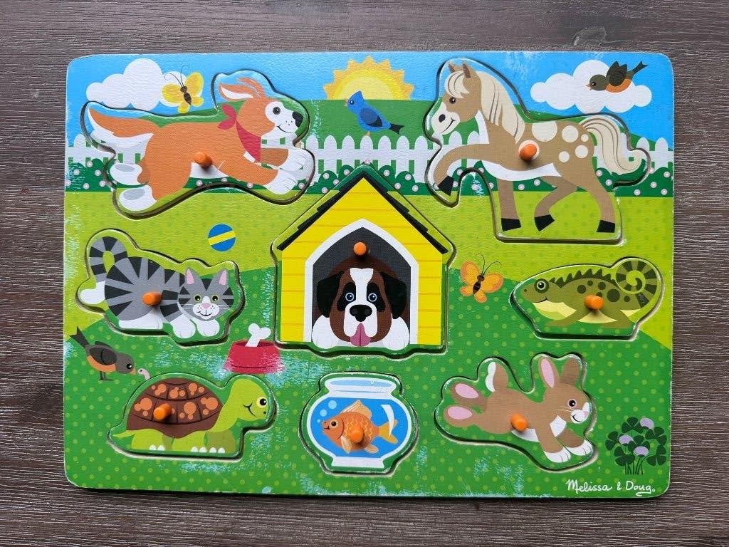 melissa en doug puzzel, 2 tot 4 jaar, Gebruikt, Ophalen of Verzenden, Van hout