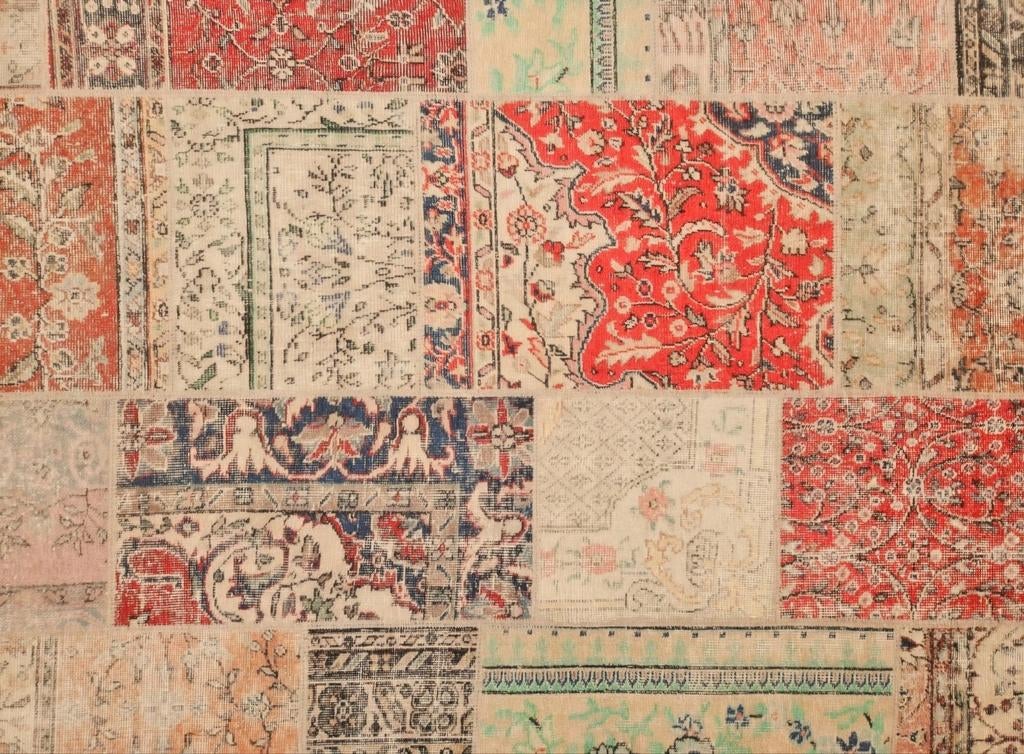 Vintage oosters vloerkleed Patchwork oriental 155x224cm, Crème, 150 tot 200 cm, Onbekend, 200 cm of meer