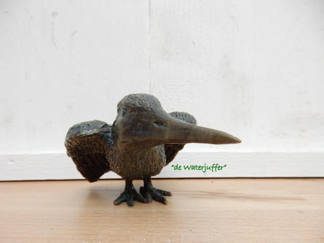 196* Bronzen ijsvogel (Boven €75 geen verzendkosten), Ophalen of Verzenden, Nieuw, Overige materialen, Dierenbeeld