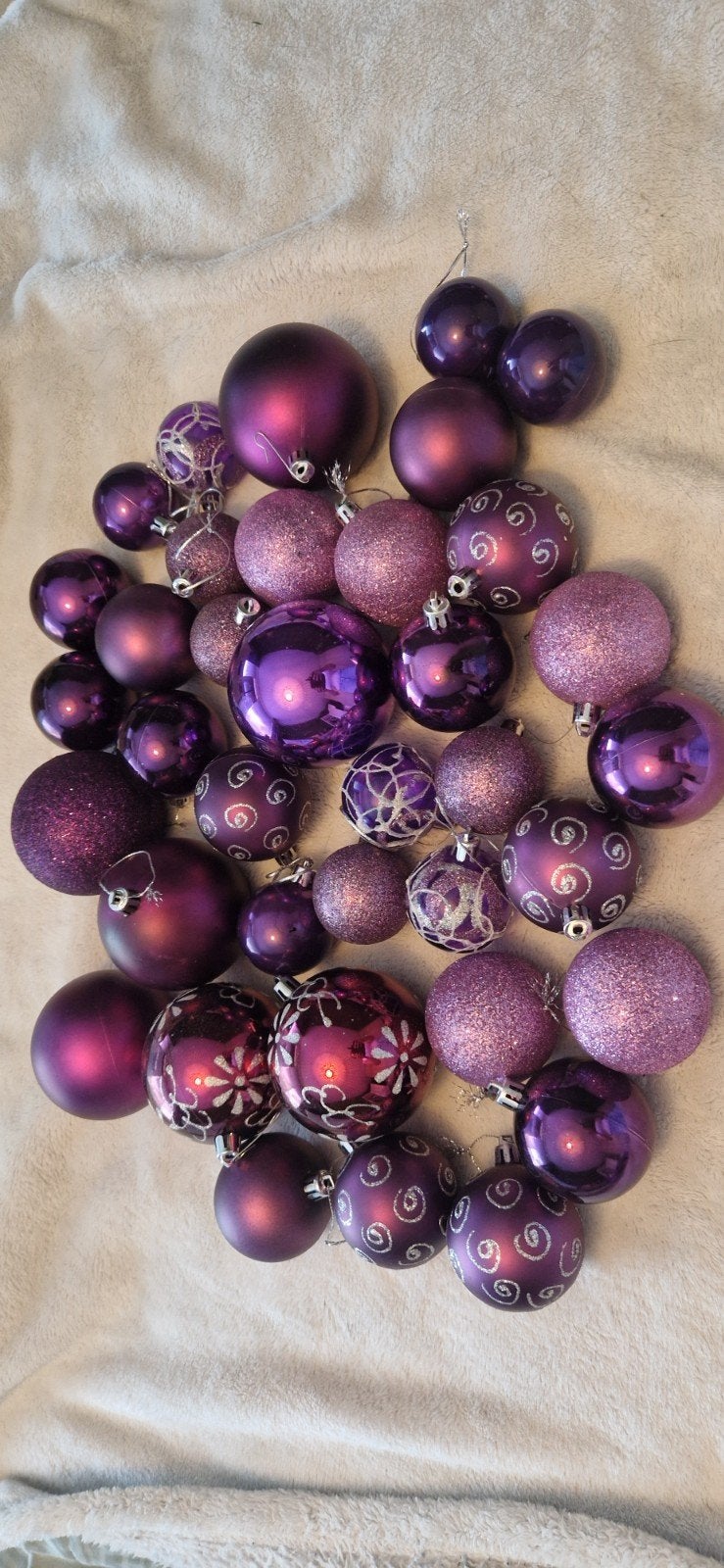 Kerstballen en slingers paars, Diversen, Ophalen, Gebruikt