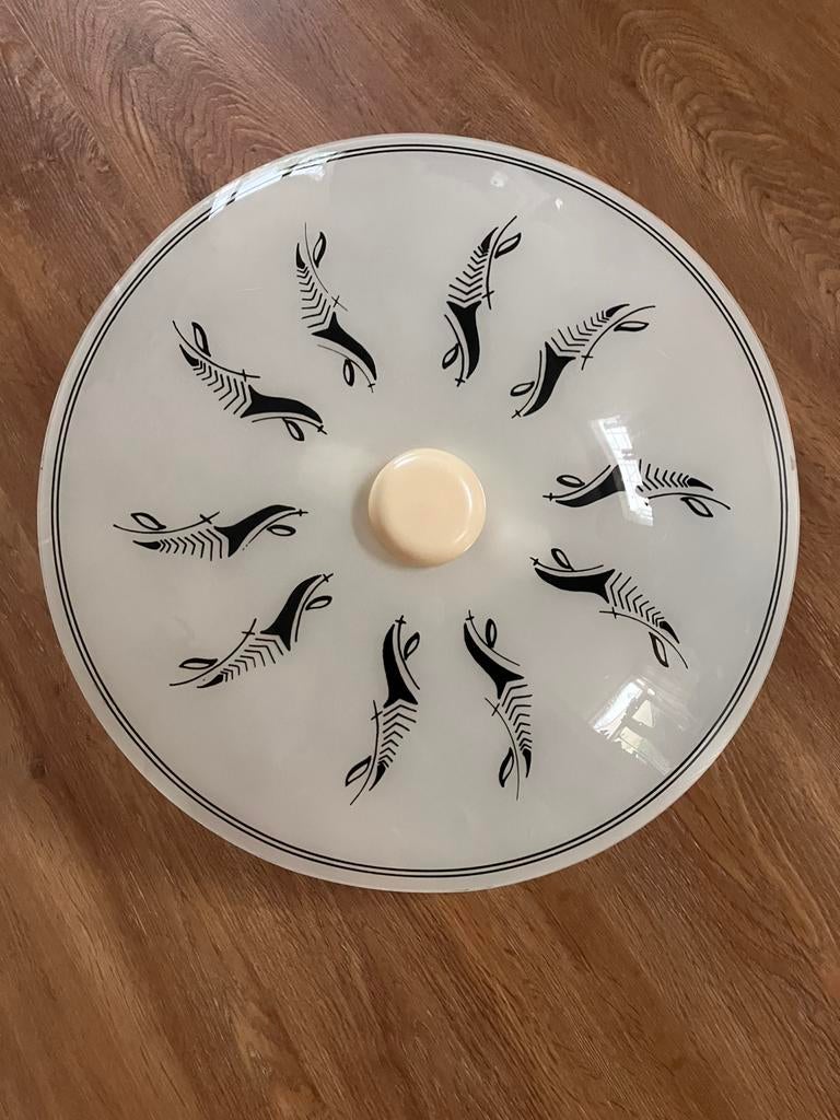 Grote vintage schaallamp / plafondlamp - jaren 50, Huis en Inrichting, Lampen | Plafondlampen, Ophalen of Verzenden, Gebruikt