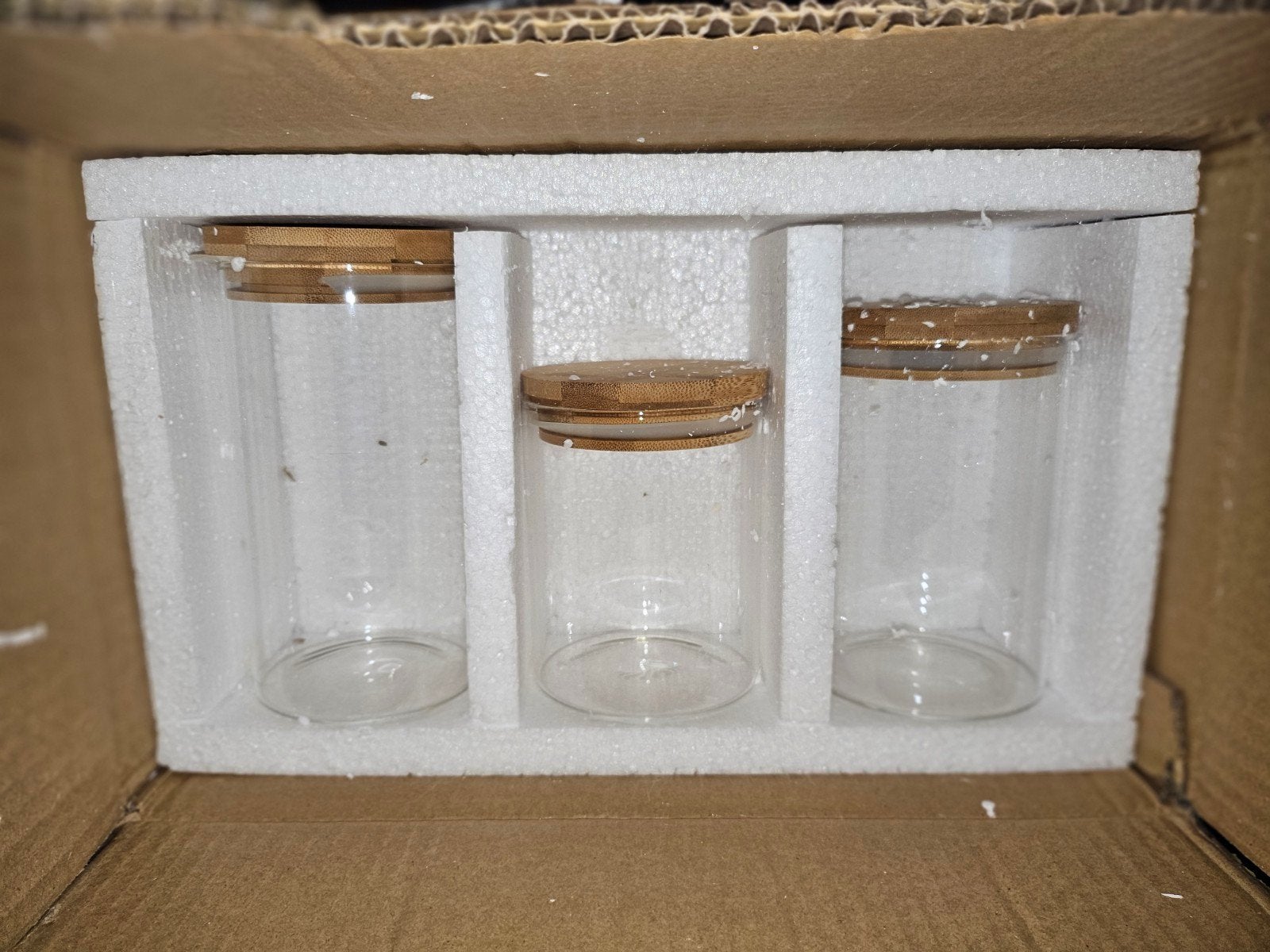 3 glazen voorraadpotten z.o., Ophalen of Verzenden, Glas, Overige stijlen