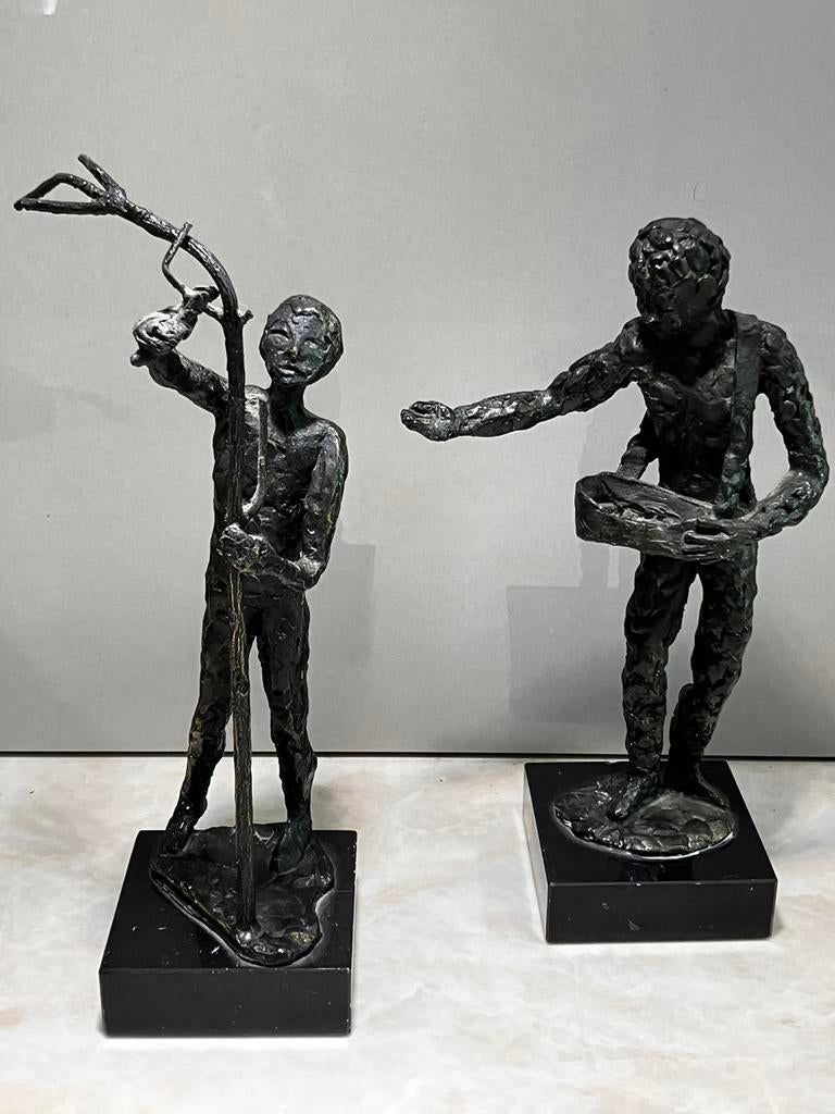 Set bronzen  sculpturen De Zaaier & De Takkenknipper, Ophalen of Verzenden