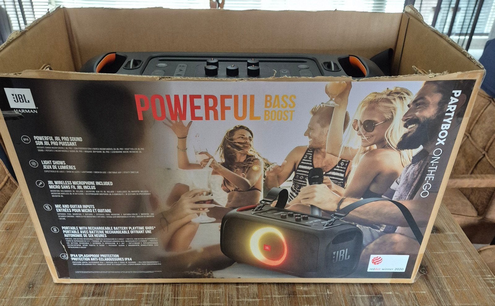 zgan JBL Partybox On-The-Go. Bluetooth, Ophalen, JBL, Bluetooth, Party speaker