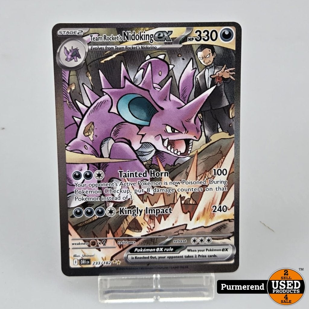 TCG Team Rocket's Nidoking ex DRI #233 M/NM in Toploader, Nintendo, Gebruikt, Support@nintendo.com, 11-1 Hokotate-cho, Kamitoba, Minami-ku
Kyoto 601-8501
Japan