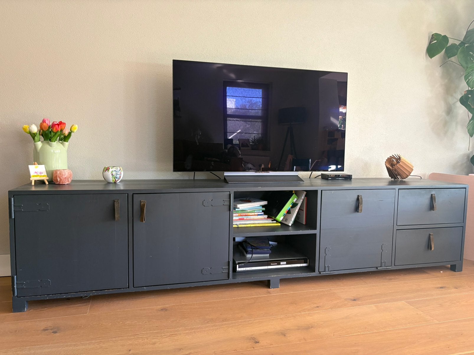 Op maat gemaakte tv kast/wandmeubel, Ophalen, Gebruikt, 200 cm of meer, Minder dan 100 cm