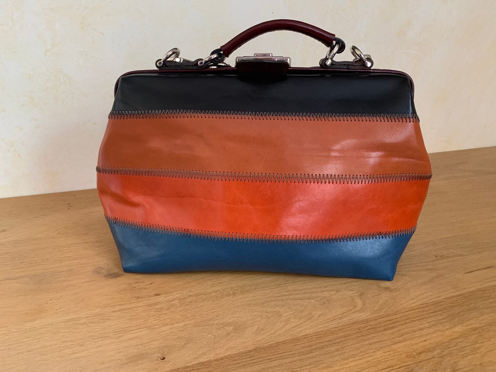 Mutsaers lederen tas. Mooie kleurcombi., Ophalen of Verzenden, Nieuw, Overige kleuren, Handtas