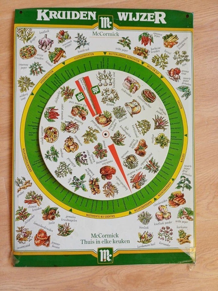 Vintage McCormick Kruidenwijzer - Thuis in elke keuken, Antiek en Kunst, Ophalen of Verzenden