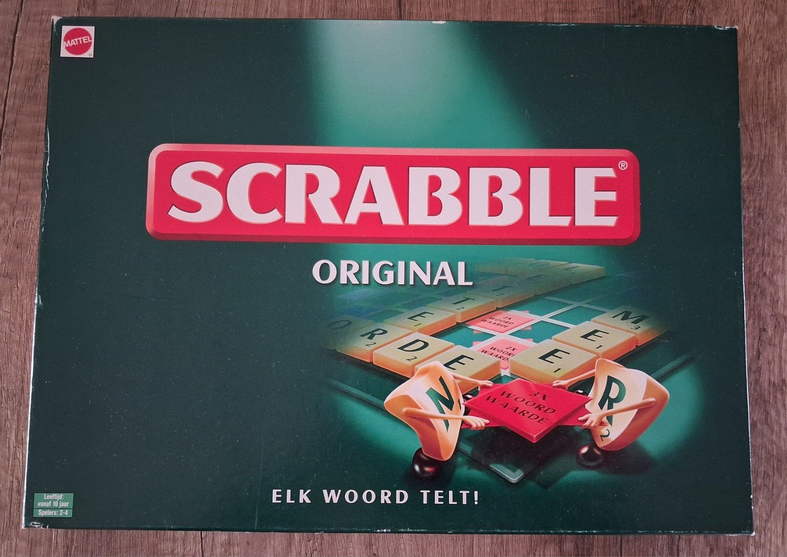 Scrabble original bordspel, compleet., Drie of vier spelers, Ophalen, Gebruikt, Mattel