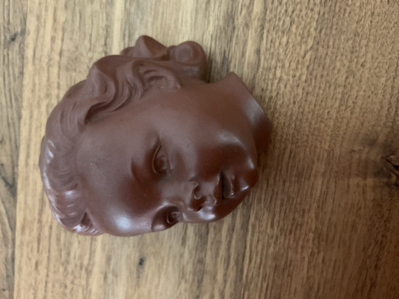 Terracotta kinderhoofdje- Vintage decoratie, Ophalen of Verzenden, Gebruikt, Mens