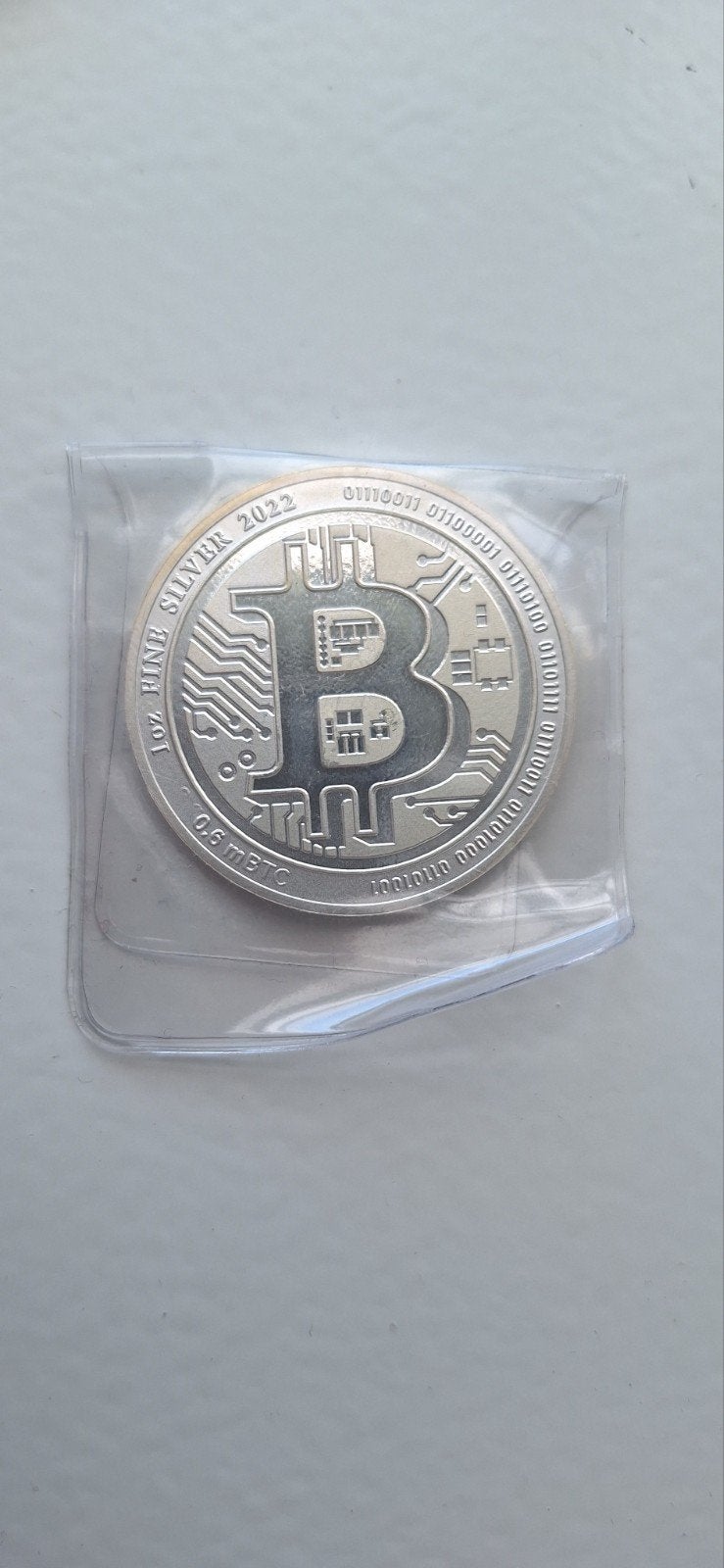 2022 Bitcoin Zilveren Munt 1oz, Ophalen, Zilver