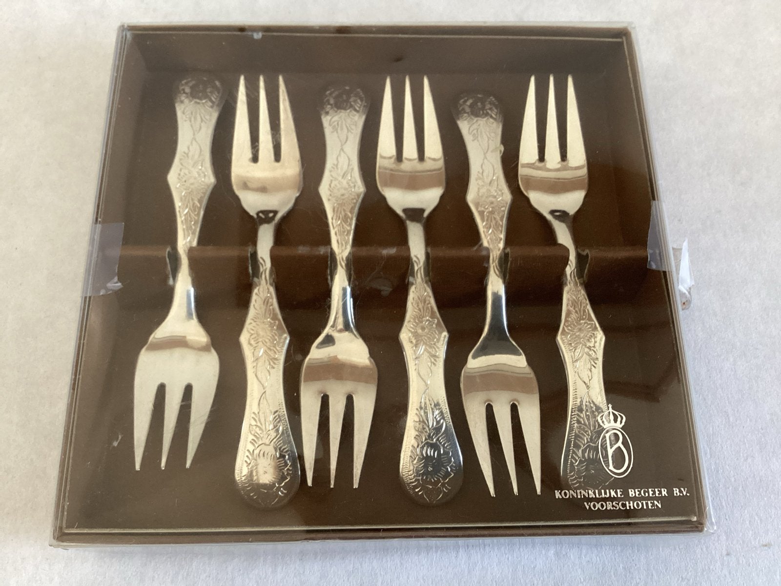 Set van 6 verzilverde gebaksvorkjes, Koninklijke Begeer, Ophalen of Verzenden