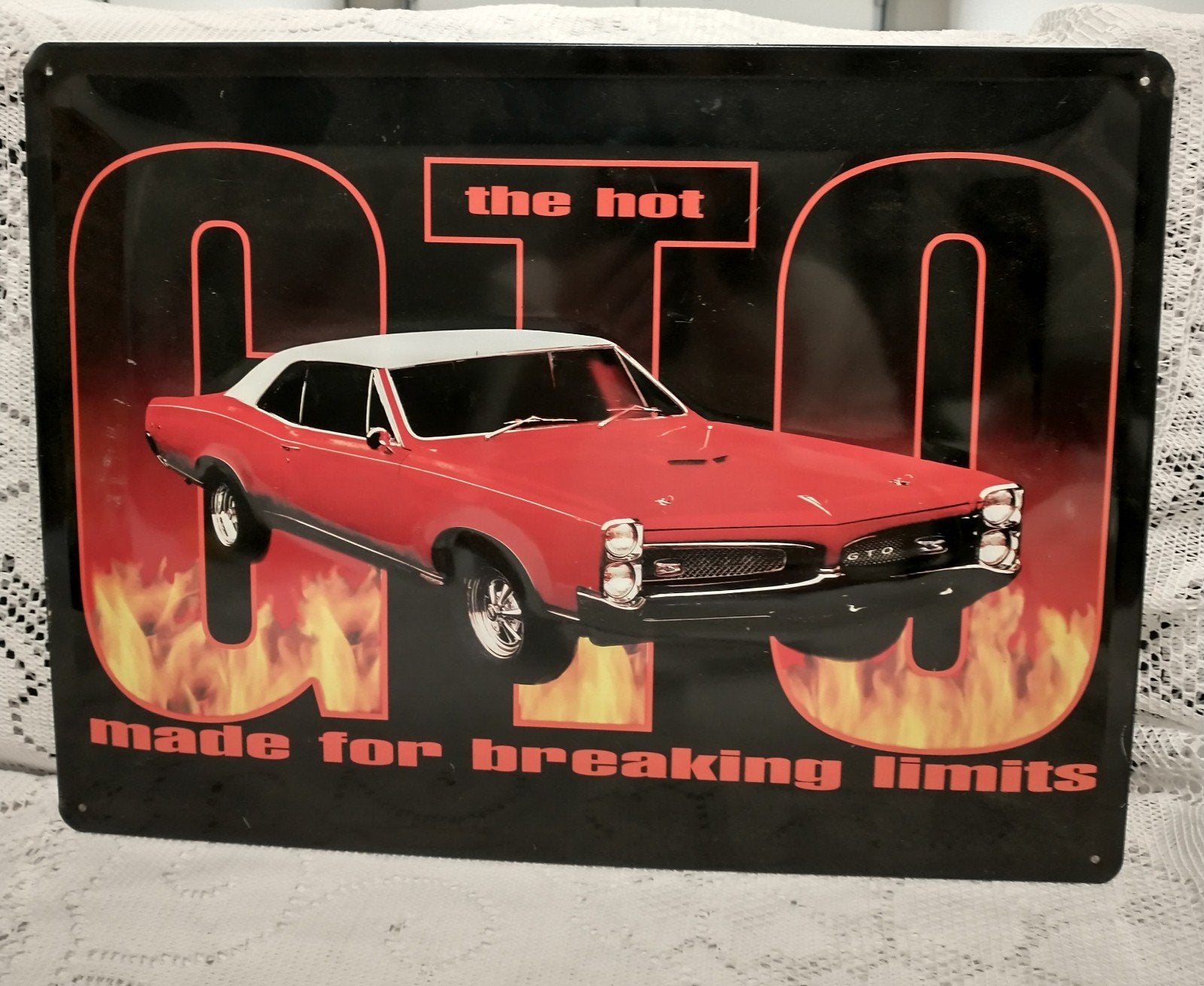 GTO 'The Hot' Metalen Wandplaat - Klassieke Auto Decoratie, Ophalen of Verzenden, Gebruikt, Auto's