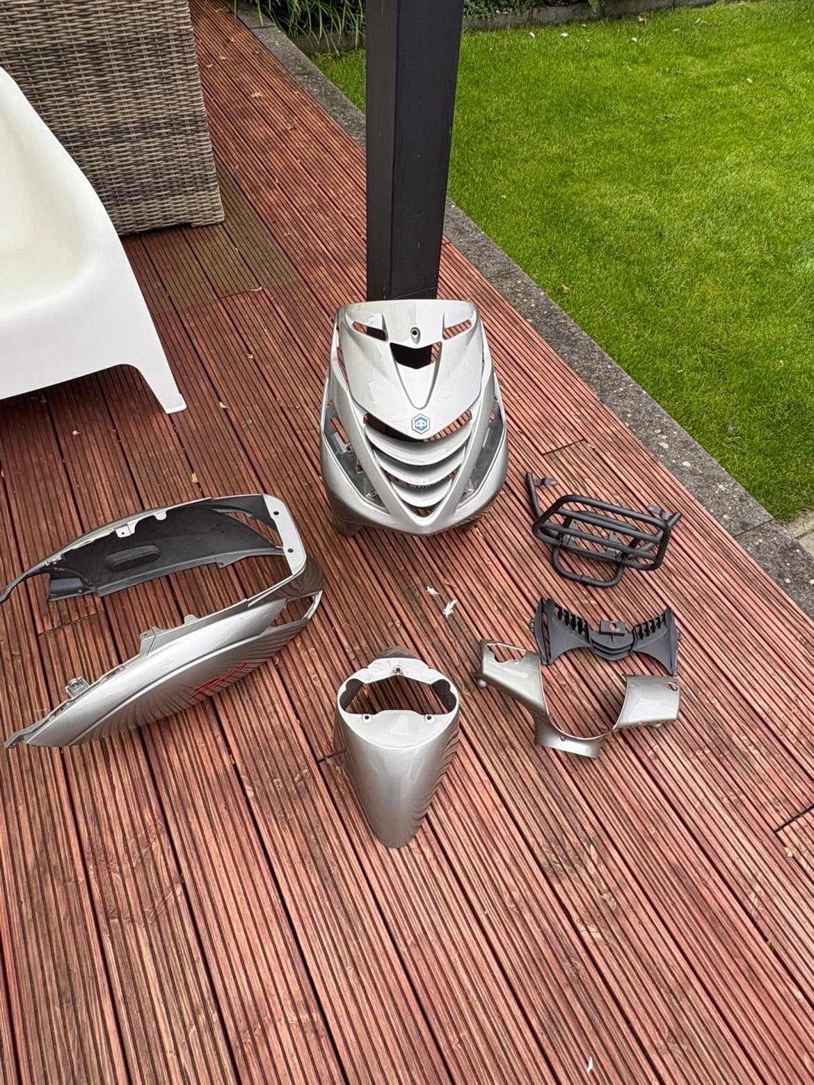 Piaggio Zip Scooter Kappen Set - Zilver, Ophalen, Zo goed als nieuw, Kap, Piaggio