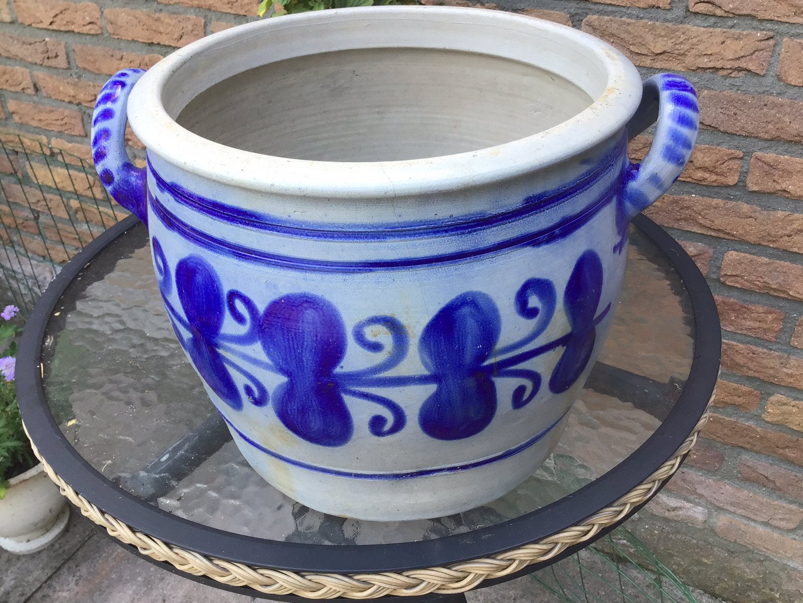 Grote Keulse pot., Steen, Gebruikt, Rond, Minder dan 40 cm