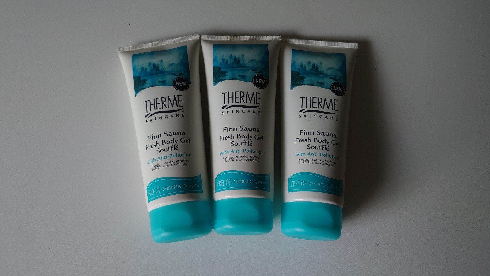 3 nieuwe tubes therme finn sauna body gel souffle, Ophalen of Verzenden, Nieuw, Bodylotion, Crème of Olie