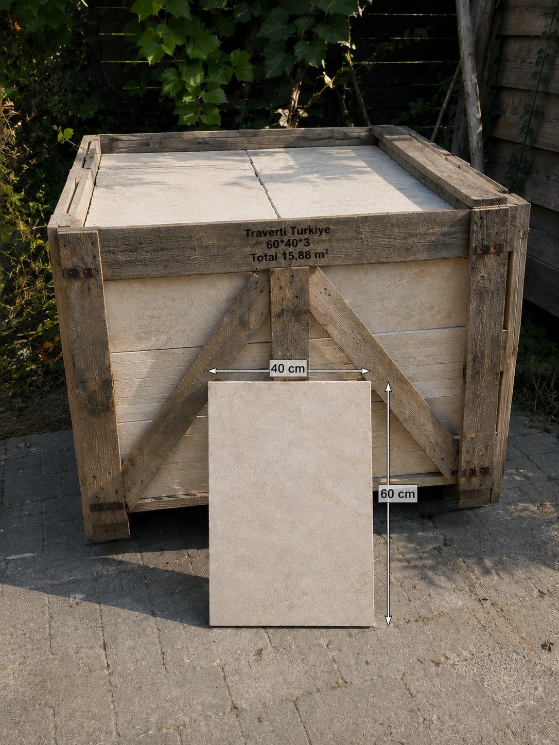 Nieuwe Travertin tegels 60x40 cm - Laatste pallet 15.88 m2, Ophalen, Nieuw, 10 m² of meer, 20 tot 40 cm