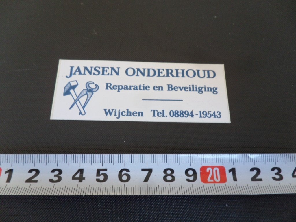 sticker wijchen jansen onderhoud reparatie en beveiliging, Ophalen, Zo goed als nieuw
