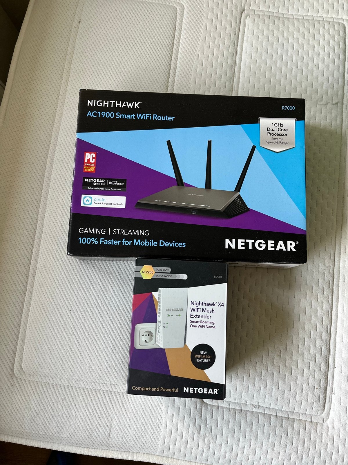 Netgear Nighthawk R7000 Router & X4 WiFi Extender, Ophalen of Verzenden, Zo goed als nieuw, Router