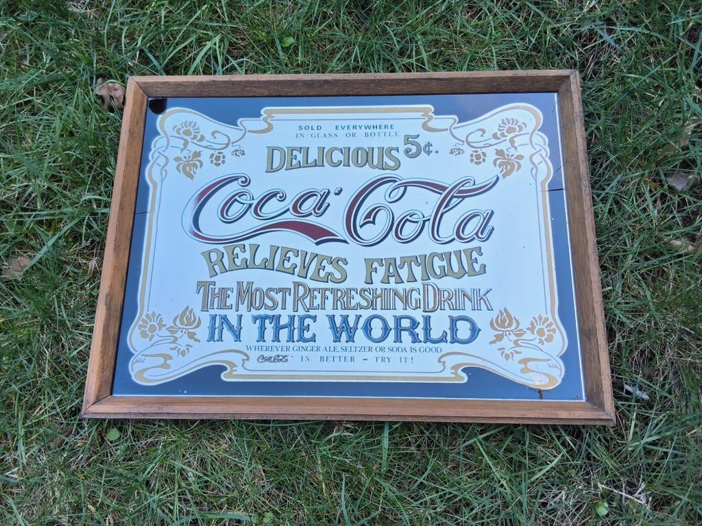 Coca-Cola Spiegel - "Relieves Fatigue", Ophalen of Verzenden