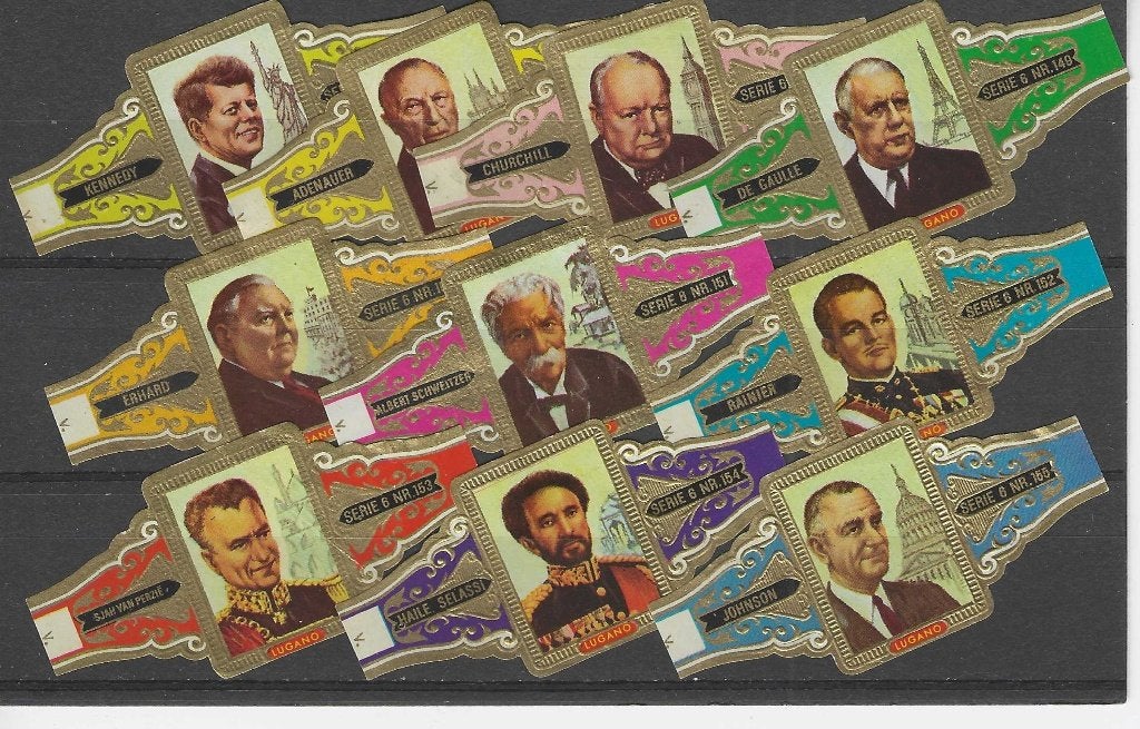 reeks   3014    koningen    1-10    sigarenbanden, Ophalen of Verzenden, Zo goed als nieuw, Sigarenbandjes