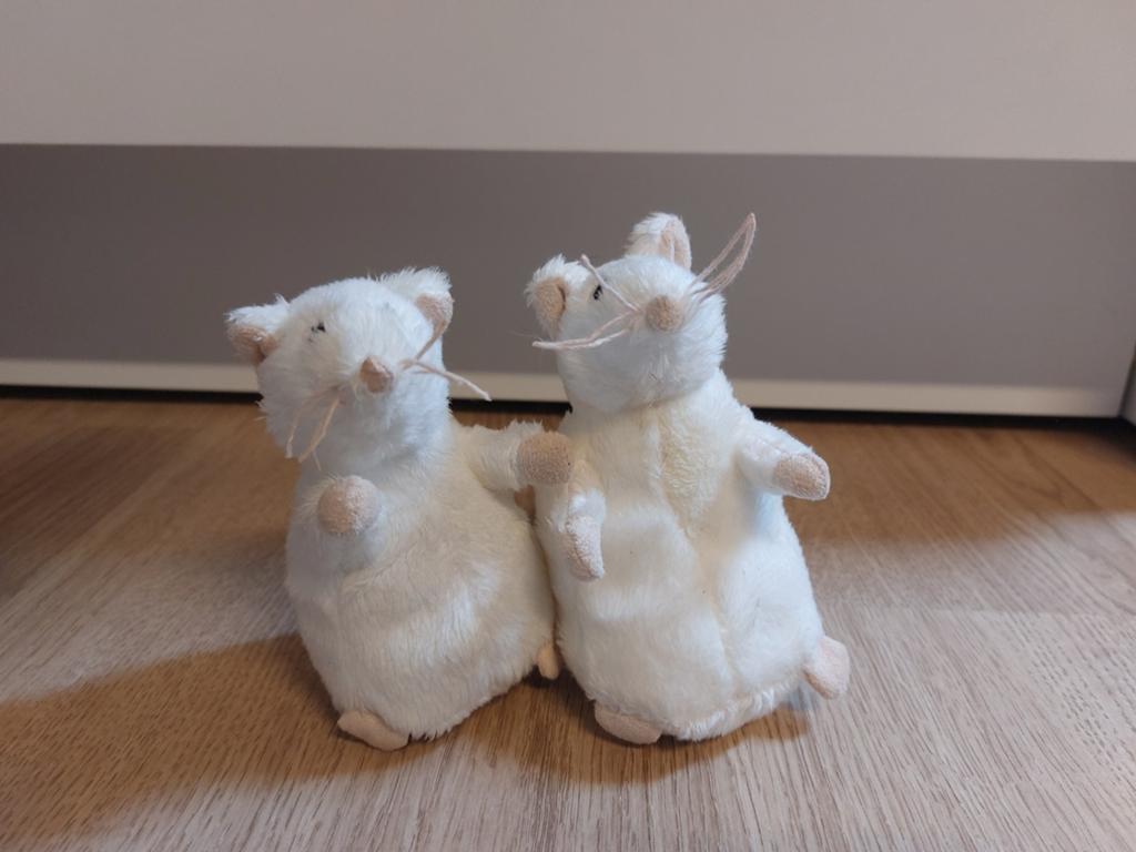 2x IKEA witte muis knuffeltjes gosig mus, Ophalen of Verzenden