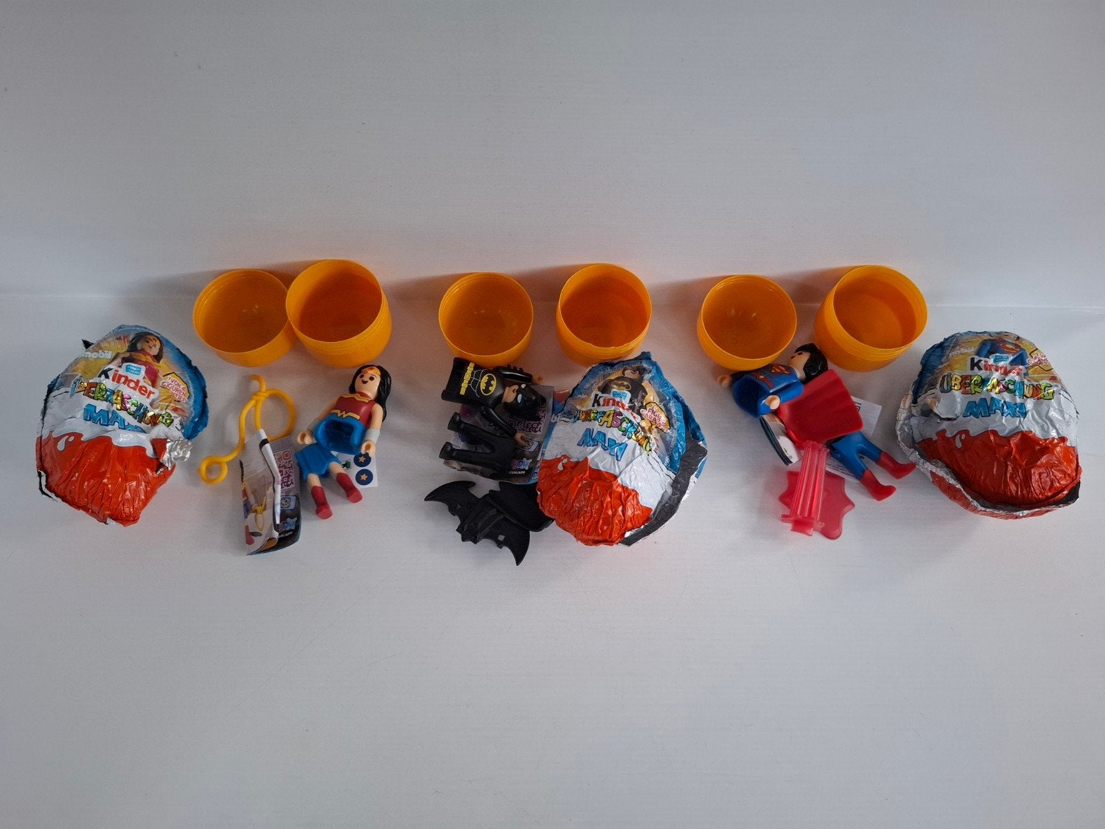 Playmobil Kinder Maxi DC Comics Batman Superman Wonder Woman, Ophalen, Complete set, Zo goed als nieuw, Figuren