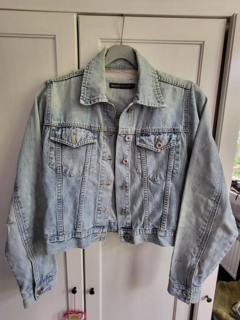 Spijkerjasje / denim jasje lichtblauw - maat S, Blauw, Image, Ophalen of Verzenden, Maat 36 (S)