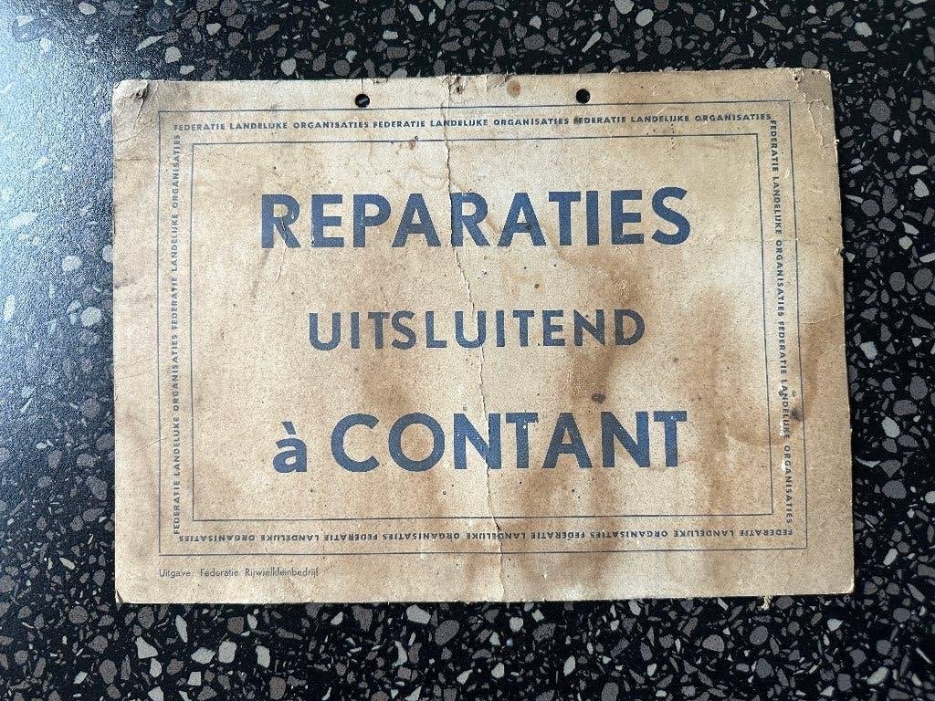 Reparaties Uitsluitend a Contant bord. Rijwielkleinbedrijf, Ophalen of Verzenden, Gebruikt, Overige typen
