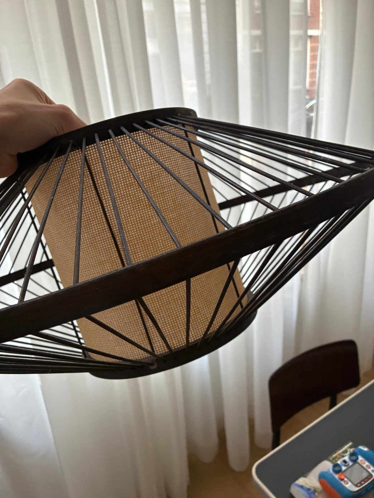 Houten lampenkap - Aziatische stijl, Zwart, Overige fittingen, Ophalen of Verzenden, Zo goed als nieuw