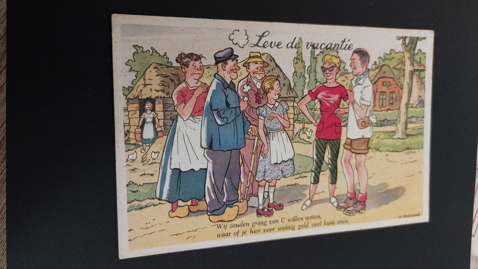 H.Rotgans, Leve de vacantie, rijm voorkant kaart, Verzamelen, Verzenden, 1940 tot 1960, Ongelopen, Overige thema's