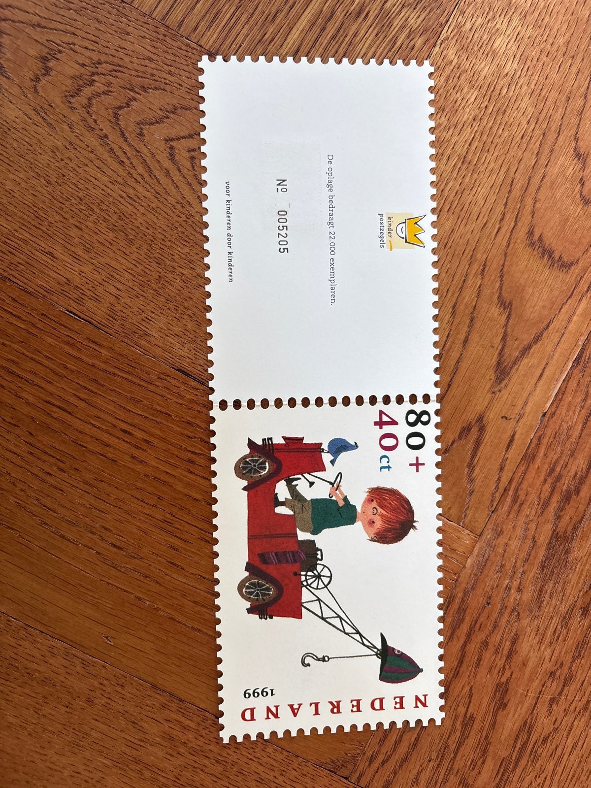Bijzondere Kinderpostzegel 1999 – genummerd – oplage 22.000, Ophalen of Verzenden, Na 1940, Postfris